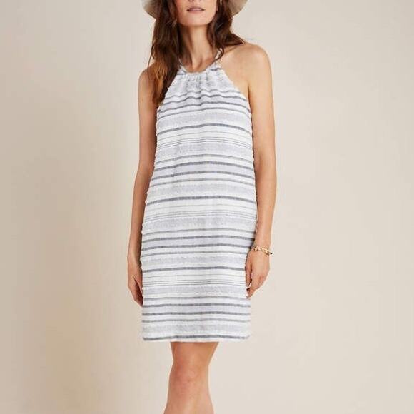 Anthropologie Cloth & Stone Striped Halter Knee Length Dress Size Medium - Picture 1 of 7